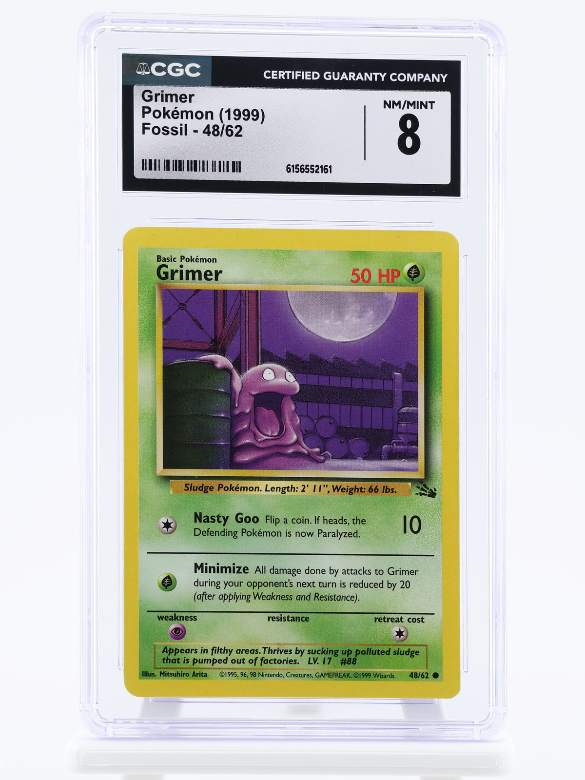 Grimer · Fossil · 48/62 · Actual photos of the card in slab · front