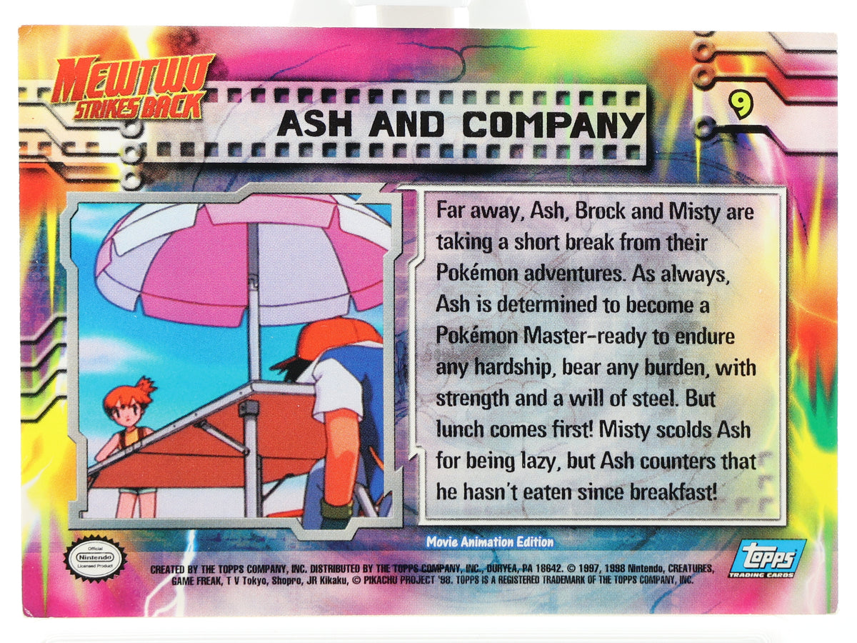 Ash and Company · Pokemon 1999 Topps Movie · 9 · Actual photos of the card · back