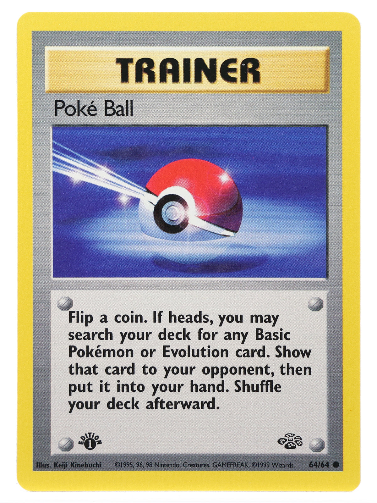 Poke Ball — 1st Edition · Jungle · 64/64 · Actual photos of the card · front