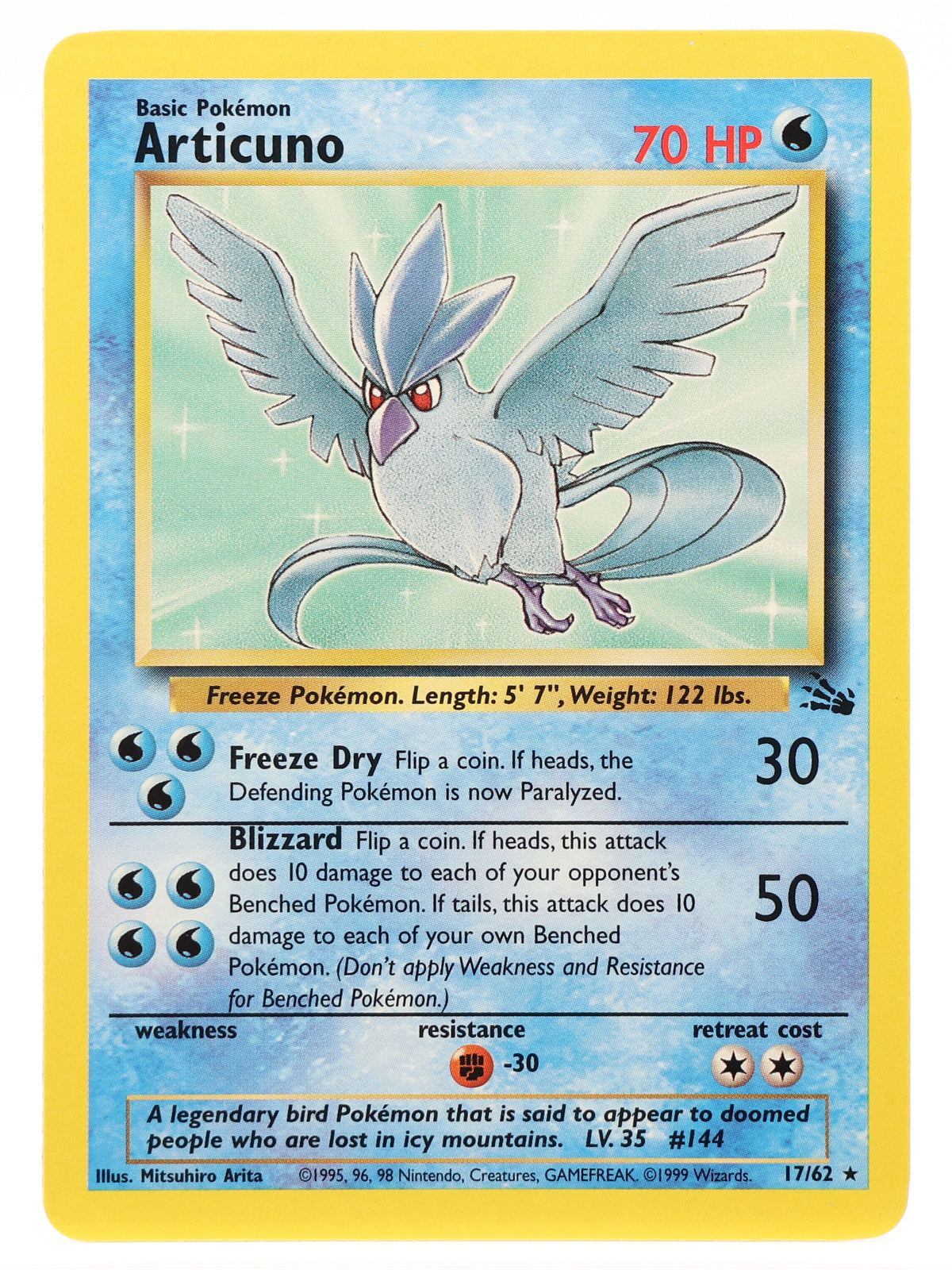 Articuno · Fossil · 17/62 · Actual photos of the card · front