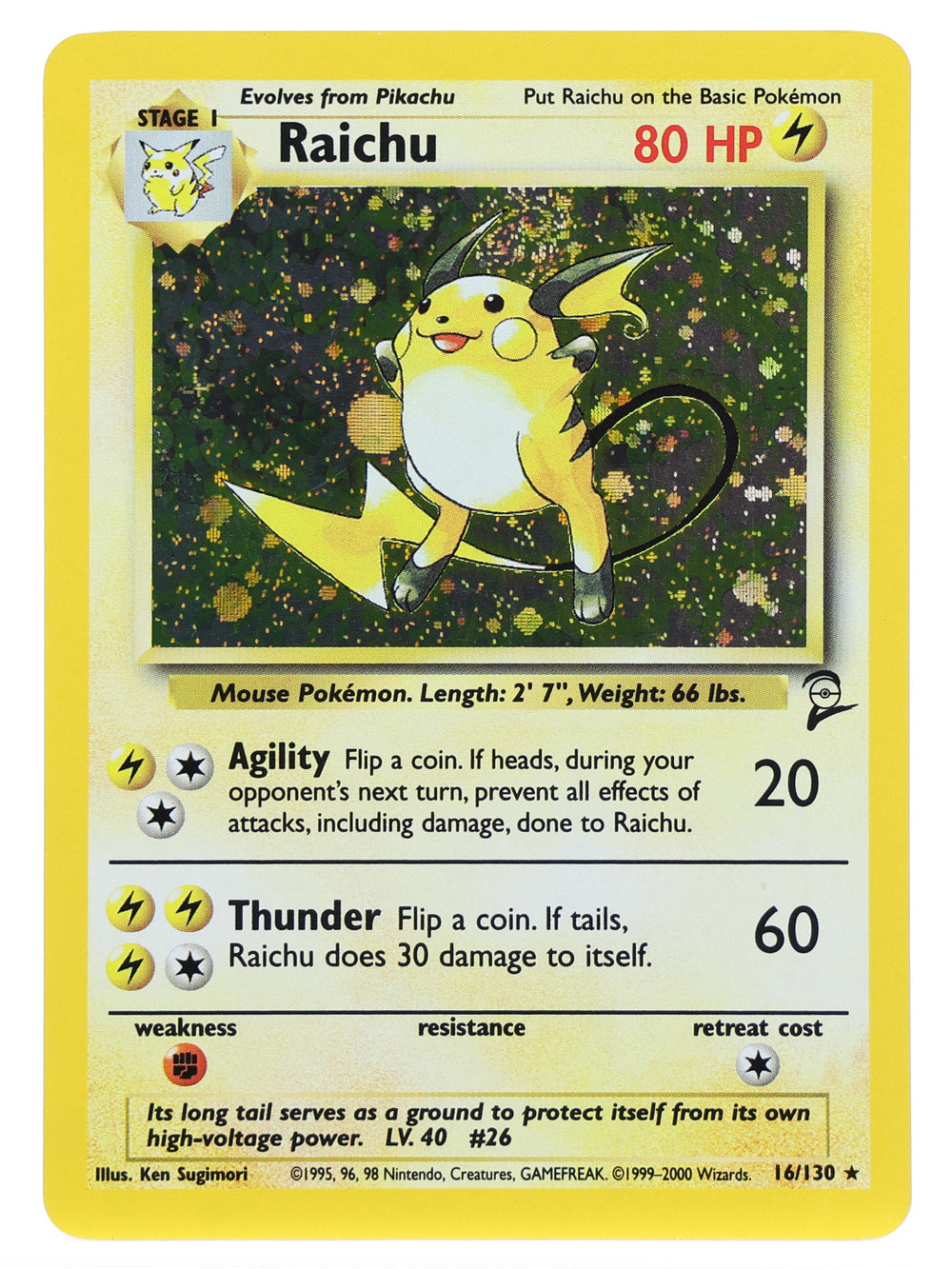 Raichu · Base Set 2 · 16/130 · Holo
