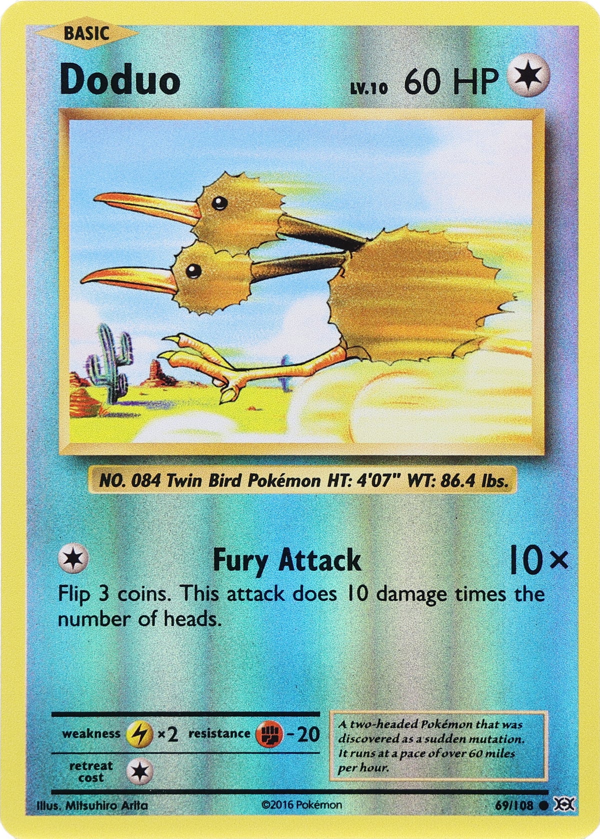 Doduo · Evolutions · 69/108 · actual card-only photograph