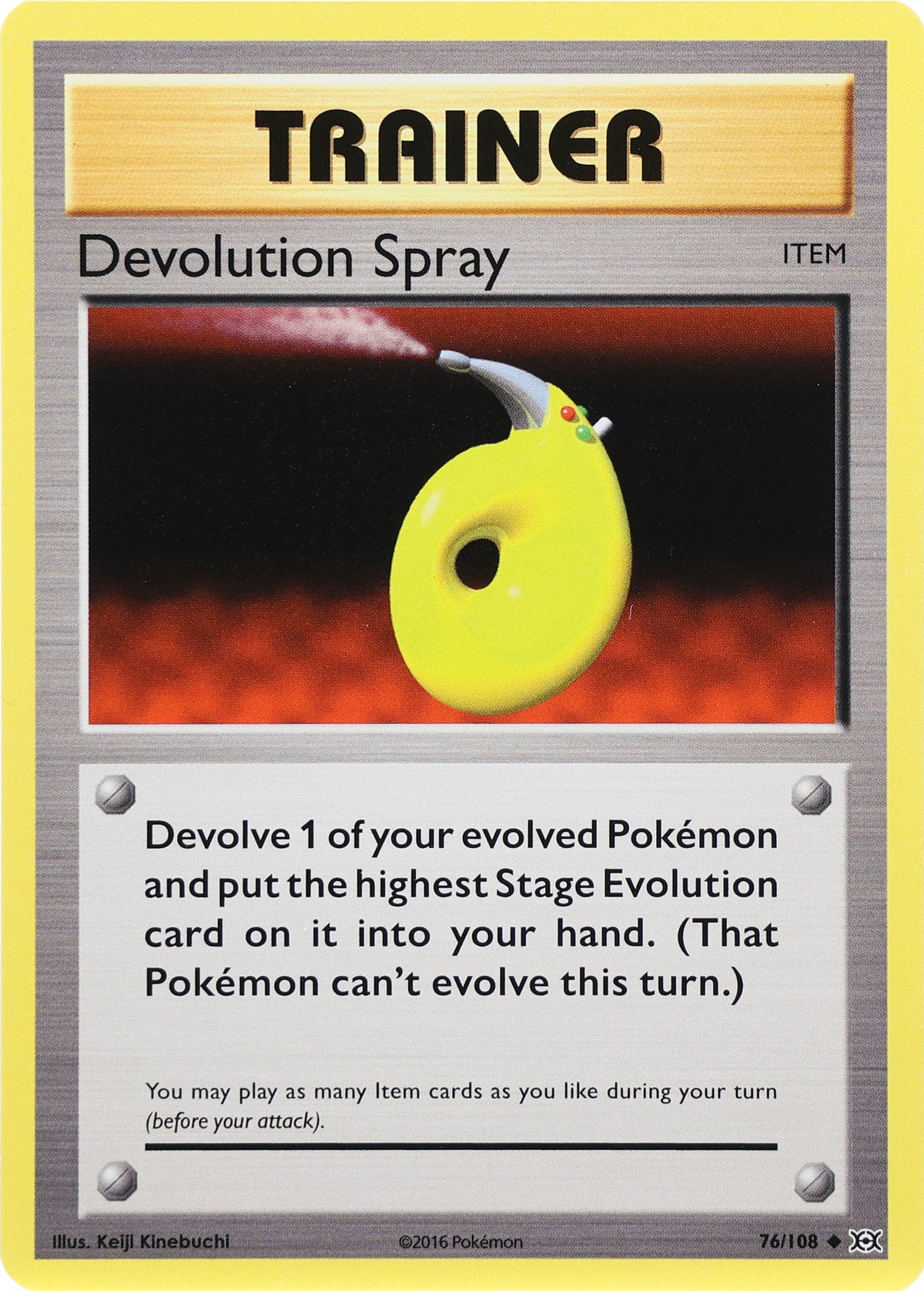 Devolution Spray · Evolutions · 76/108 · actual card-only photograph