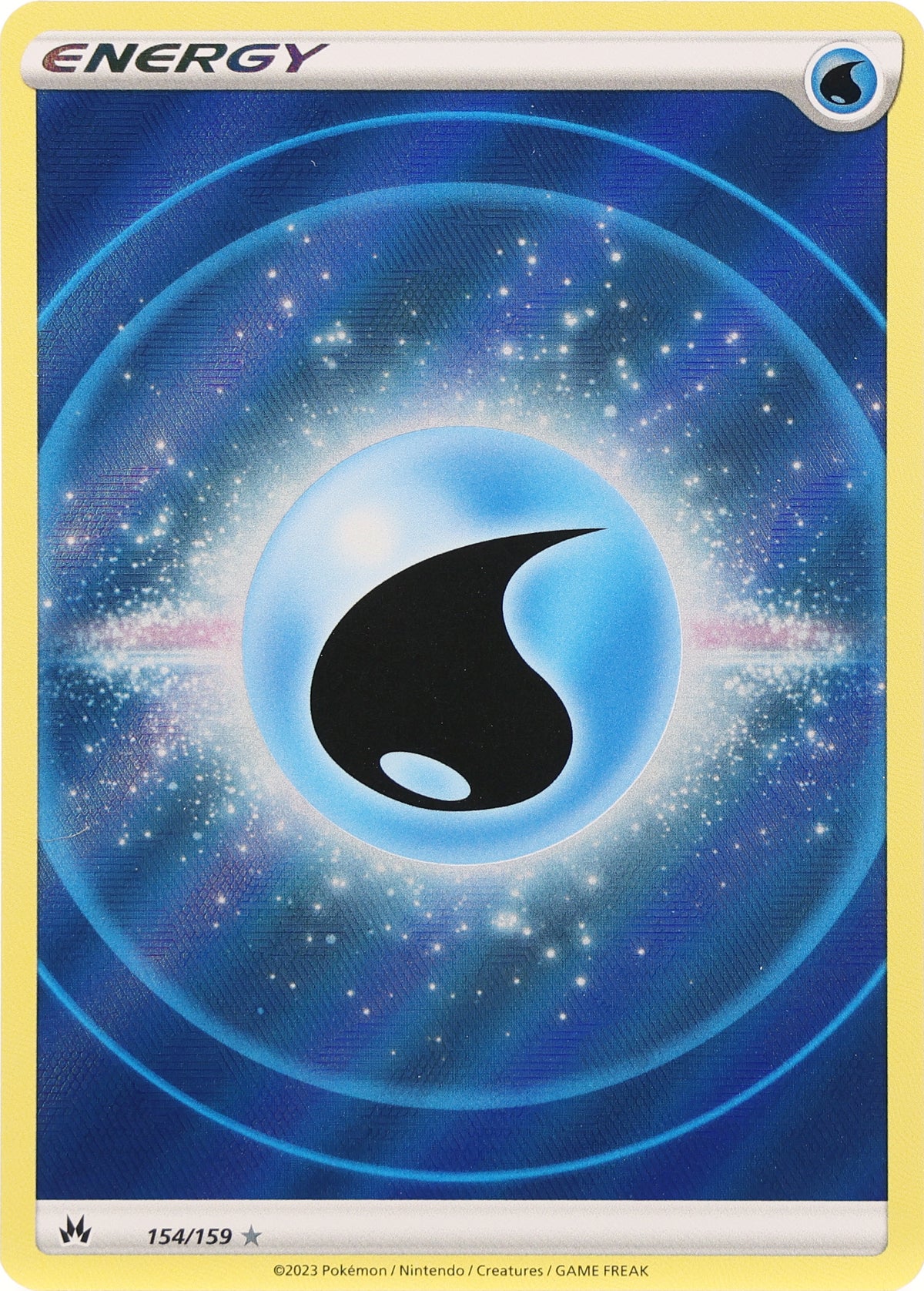Water Energy · Crown Zenith · 154/159 · actual card-only photograph