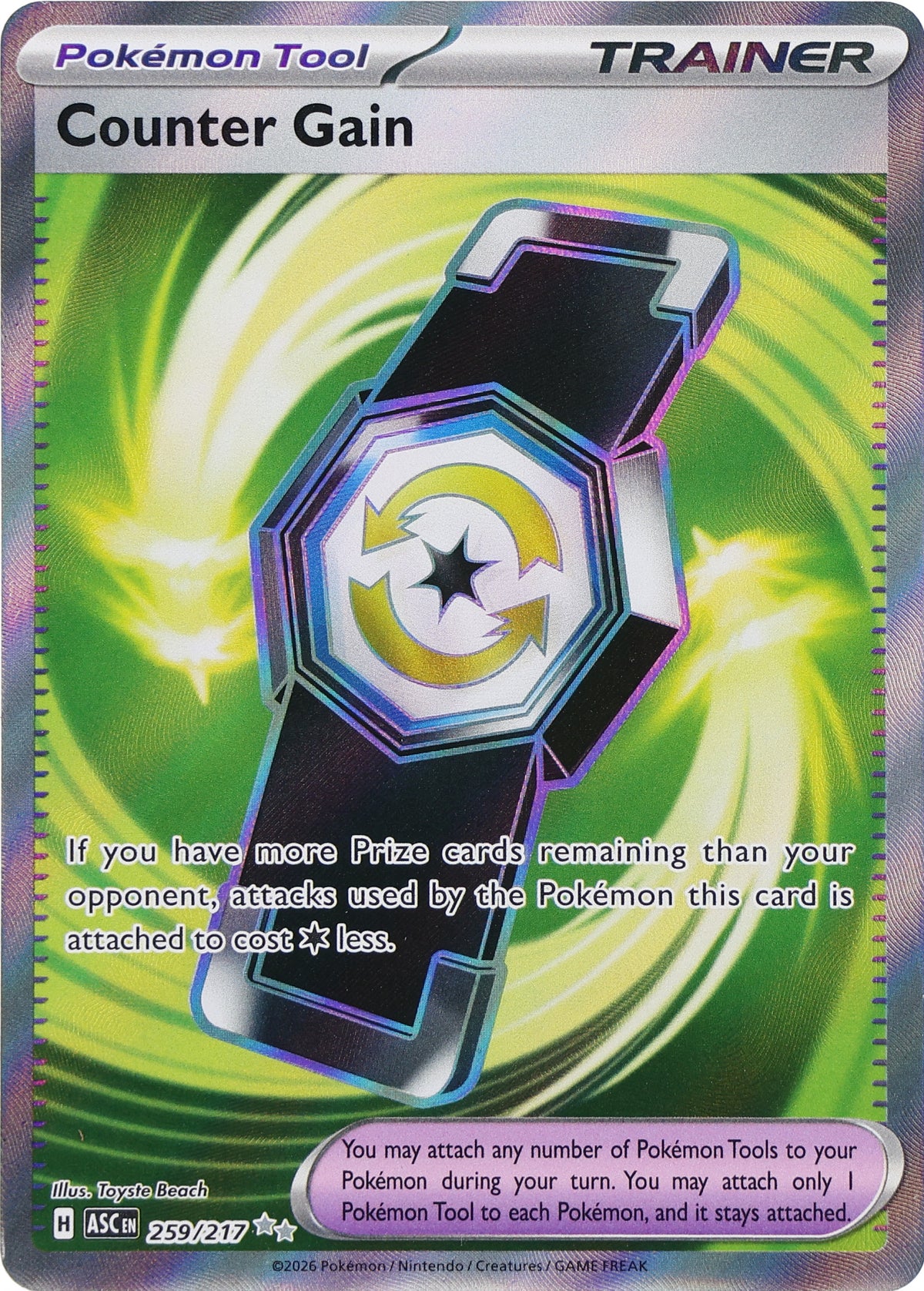 Counter Gain · Ascended Heroes · 259/217 · actual card-only photograph