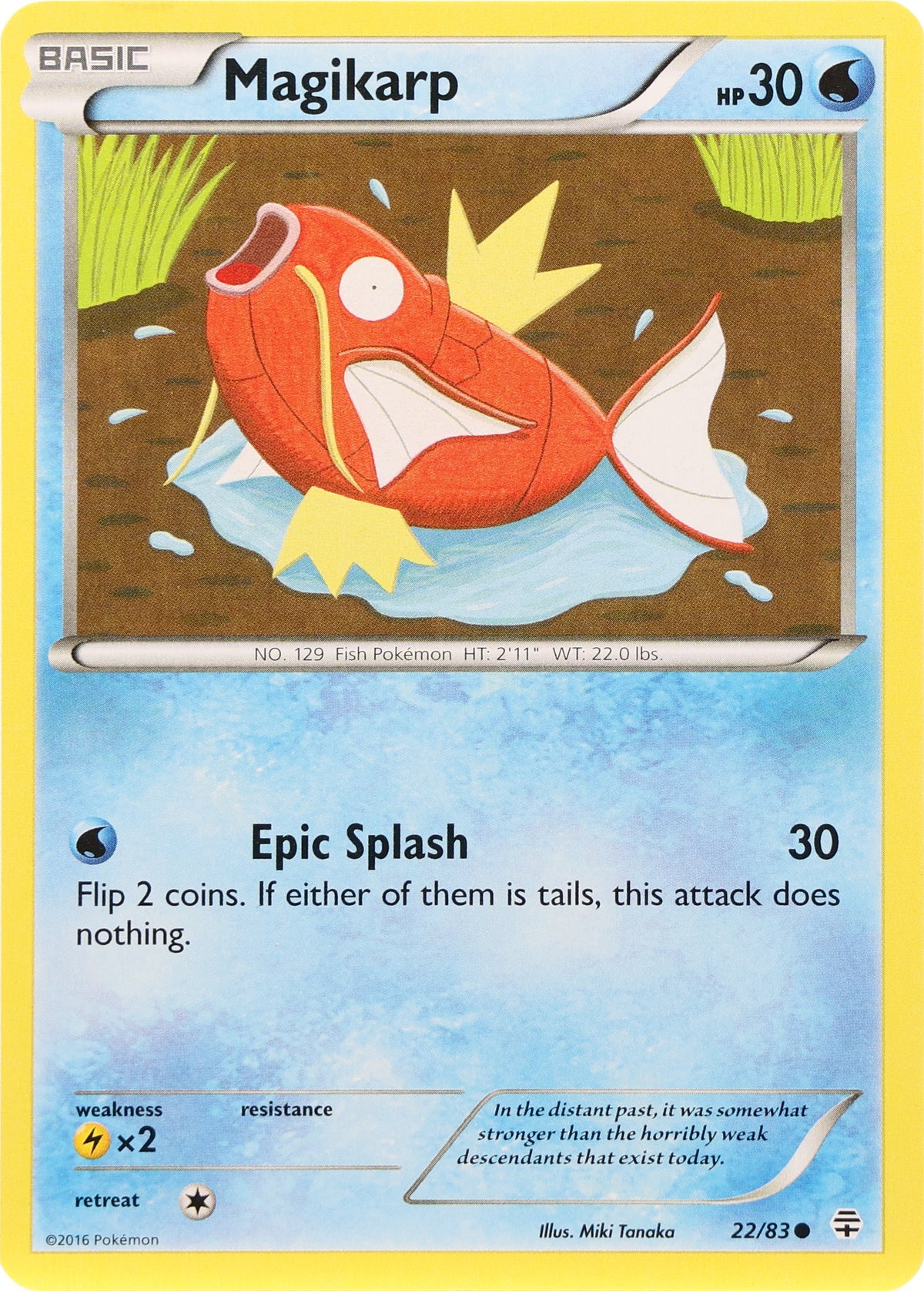 Magikarp · Generations · 22/83 · actual card-only photograph