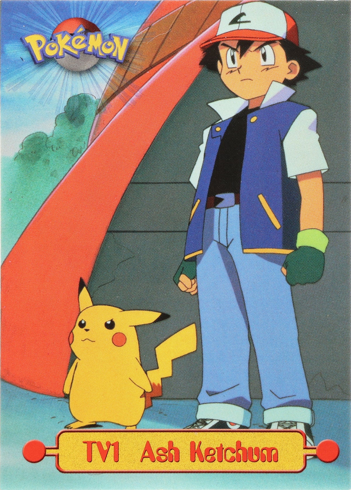 Ash Ketchum · Pokemon 1999 Topps TV · TV1 · actual card-only photograph