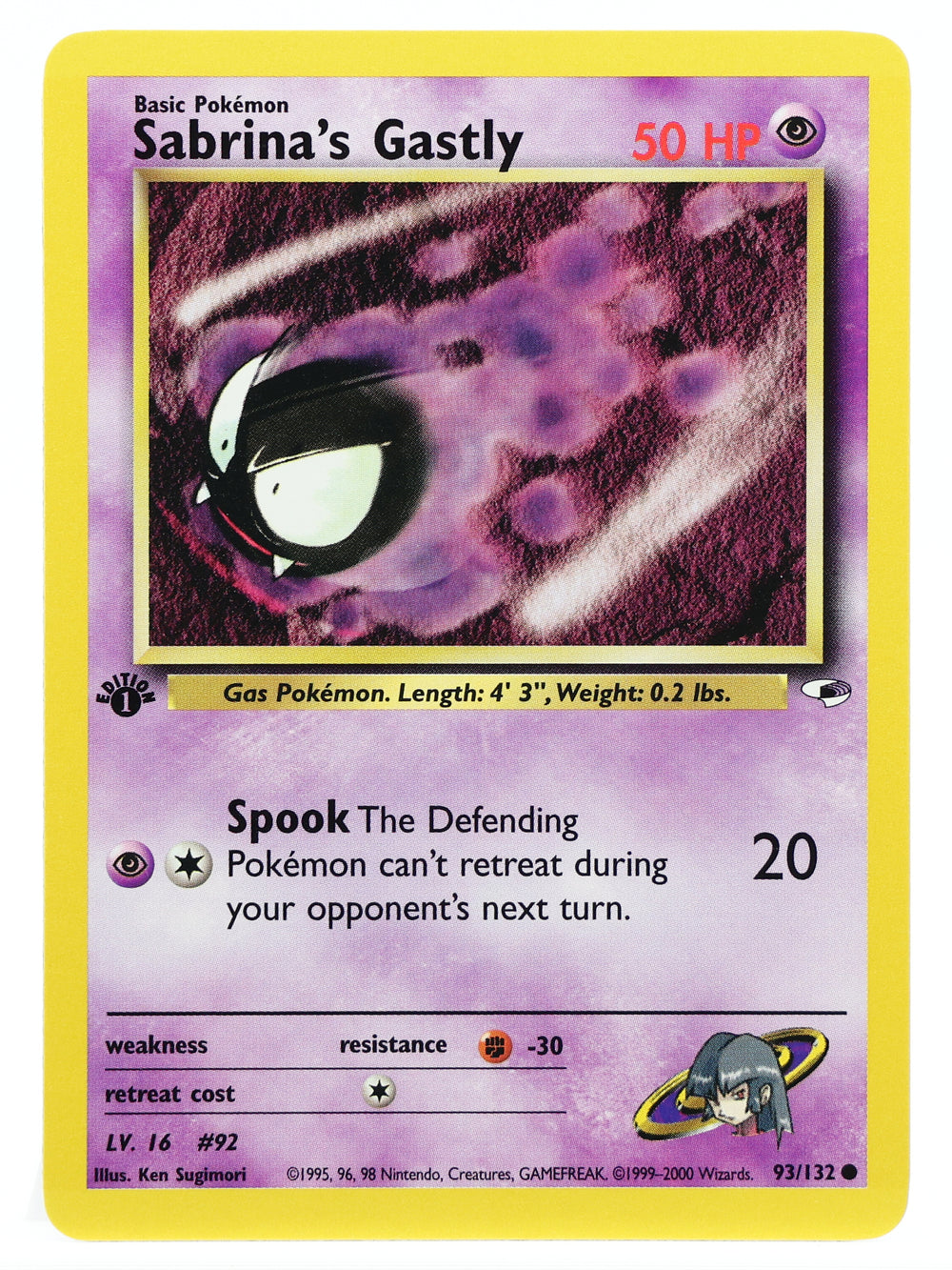 Sabrina's Gastly — 1st Edition · Gym Heroes · 93/132 · Non-holo