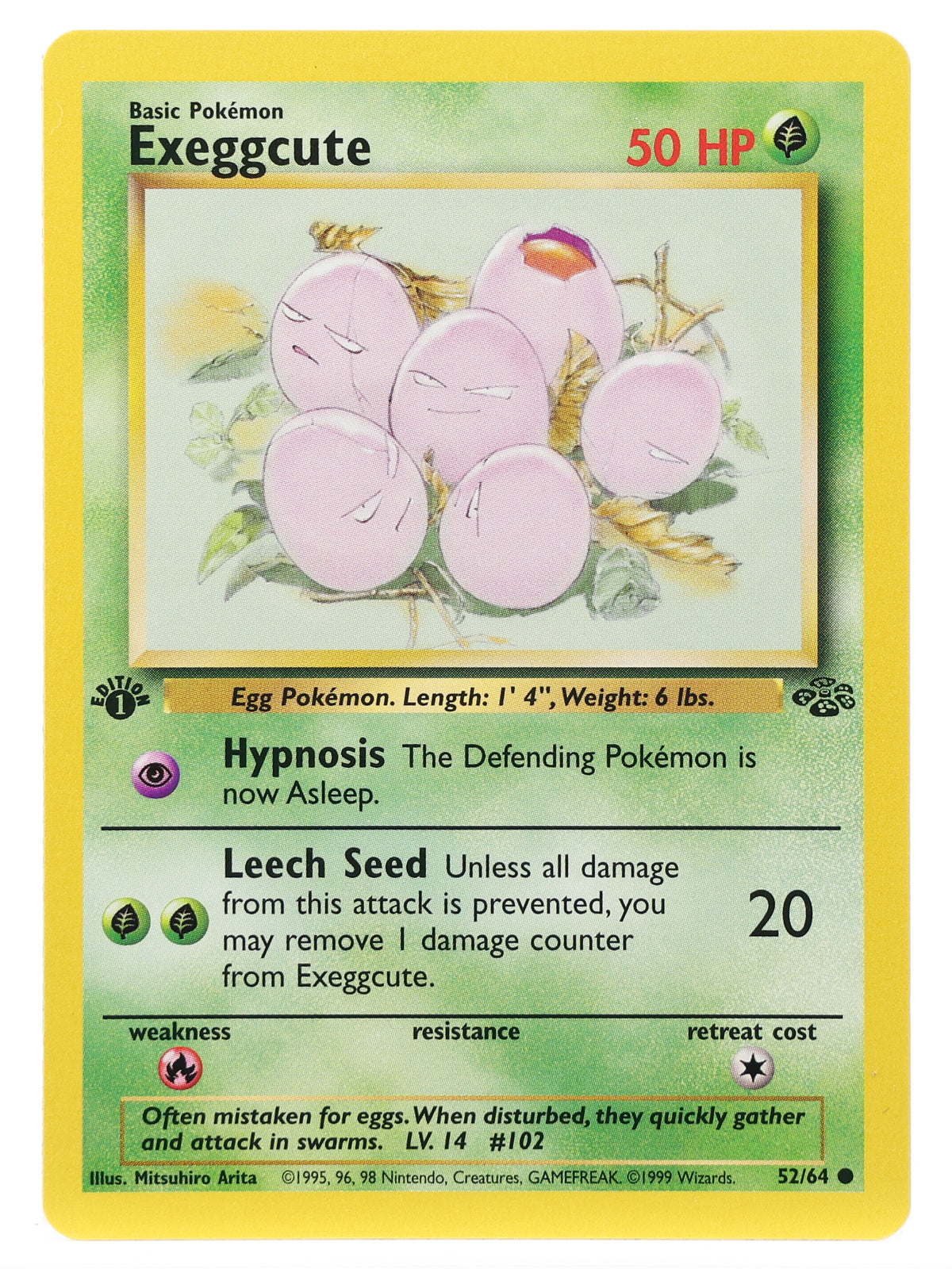 Exeggcute — 1st Edition · Jungle · 52/64 · Actual photos of the card · front